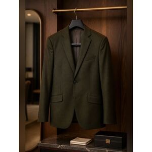 Black Worsted Wool Blazer Size 38